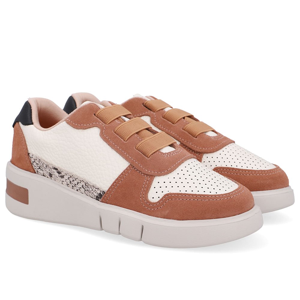 Tênis Casual Couro Marrom Marrom 2