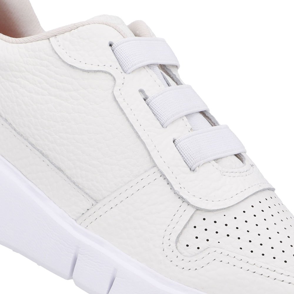 Tênis Casual Couro Branco Branco 4