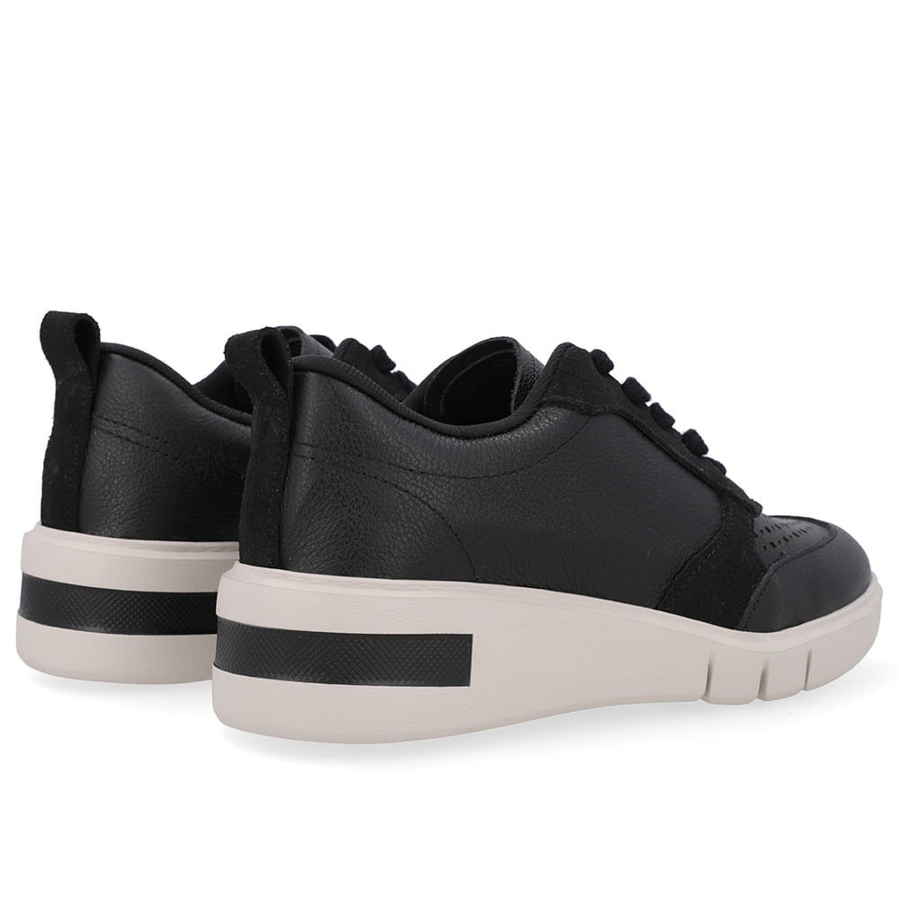 Tênis Couro Preto Detalhes Laser Preto 3