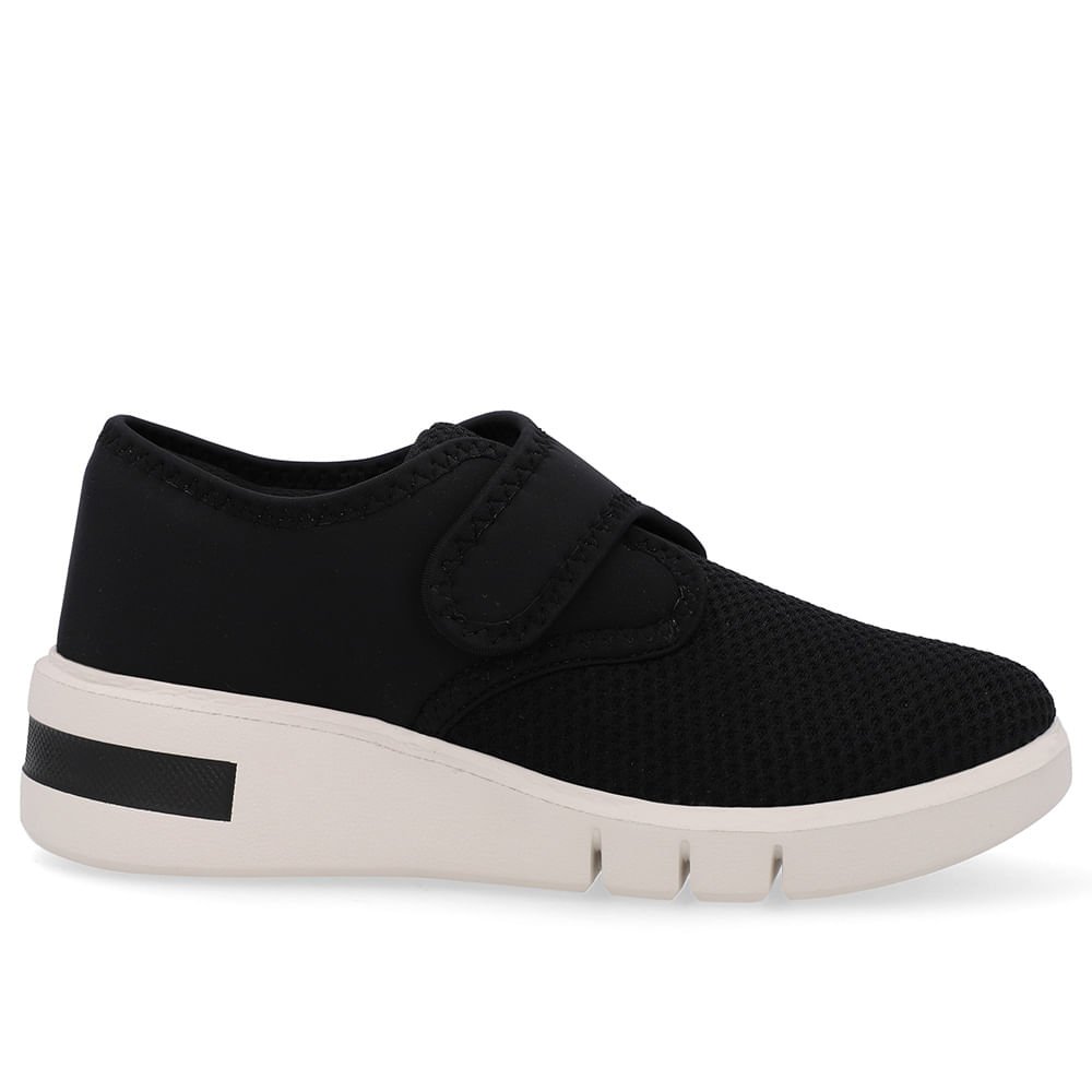 Tênis Tecido Preto Fecho-Flex