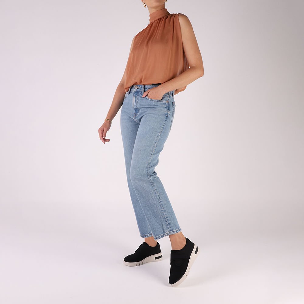 Tênis Tecido Preto Fecho-Flex Preto 4