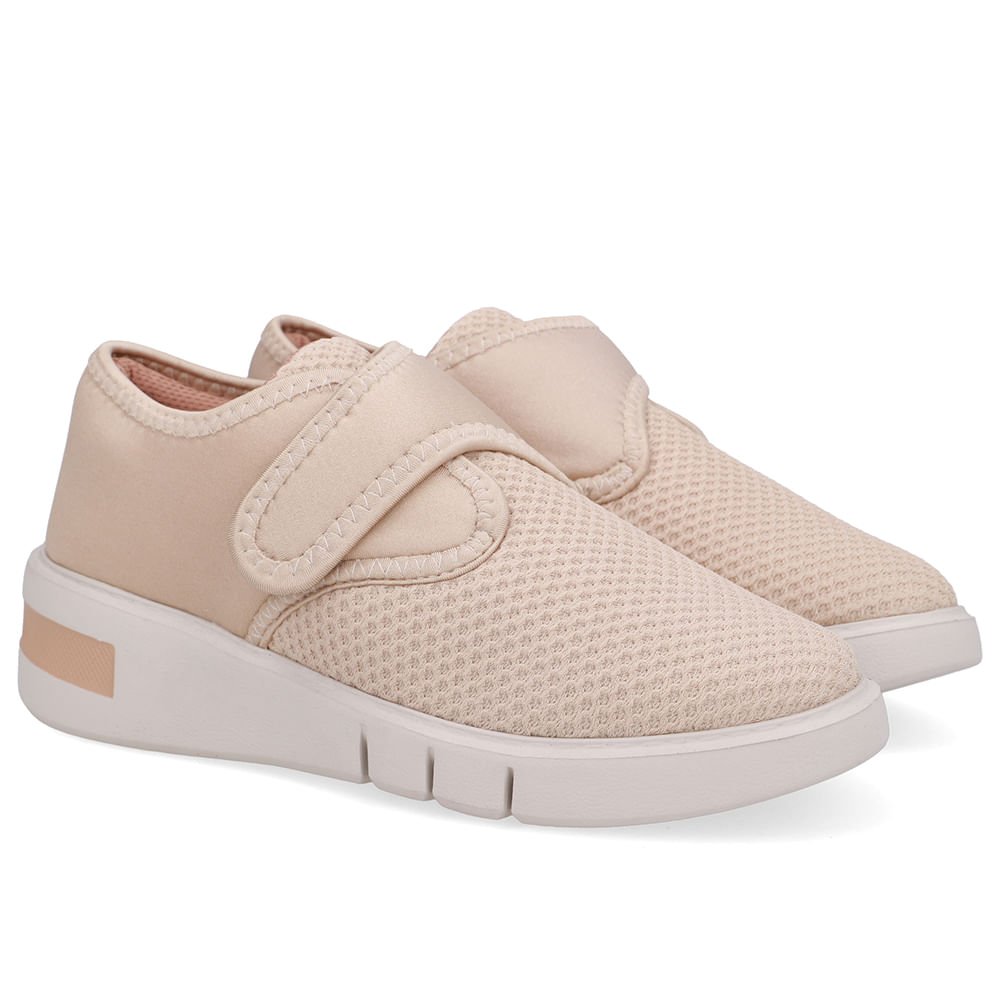 Tênis Tecido Bege Fecho-Flex Bege 2