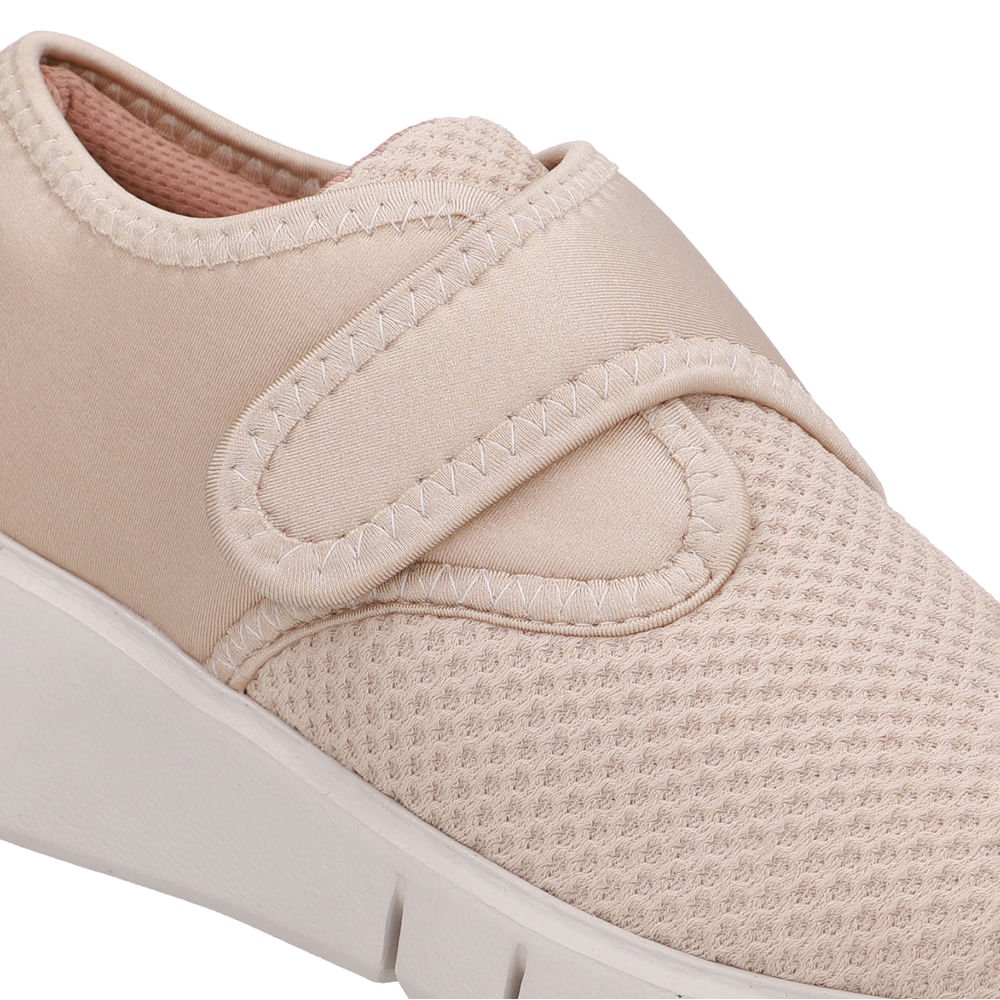 Tênis Tecido Bege Fecho-Flex Bege 4