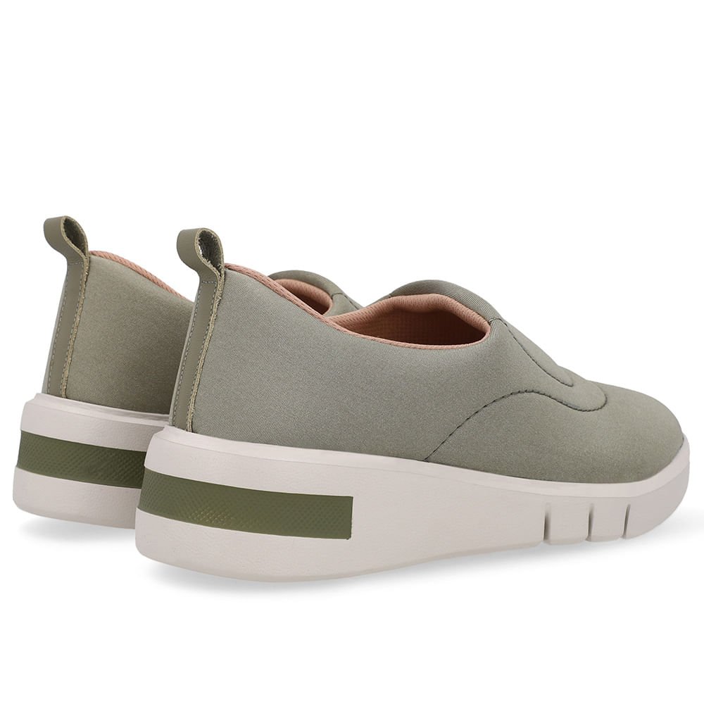 Tênis Tecido Verde Costura Enfeite Verde 3