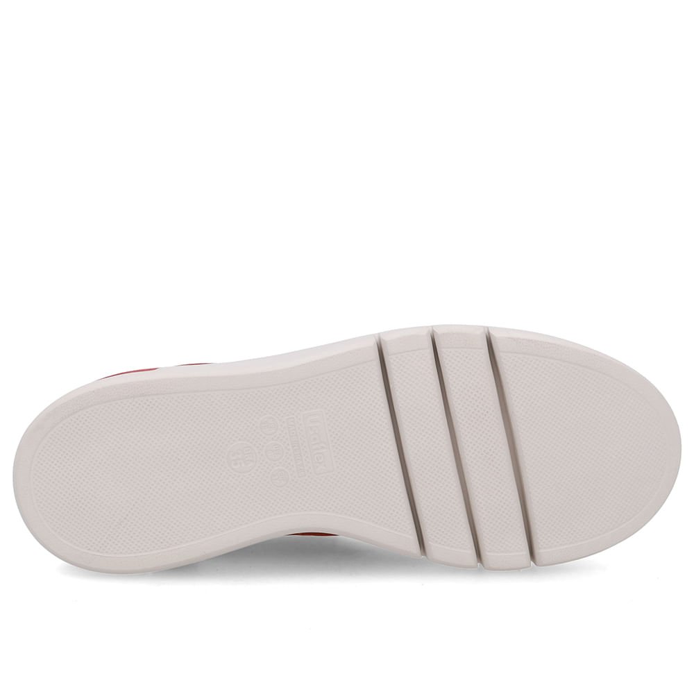 Tênis Tecido Marrom Costura Enfeite Vermelho 5