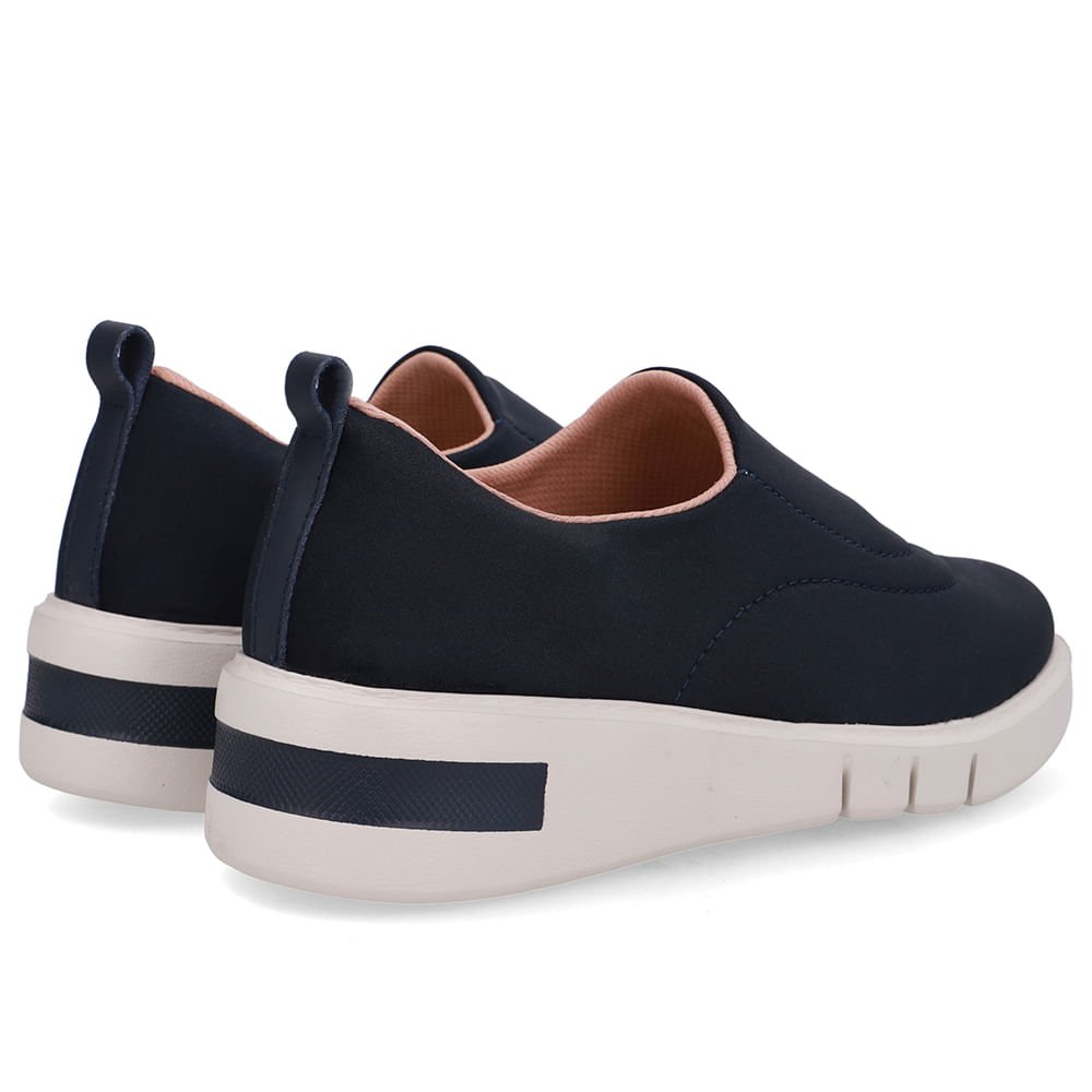 Tênis Tecido Azul Costura Enfeite Preto 3