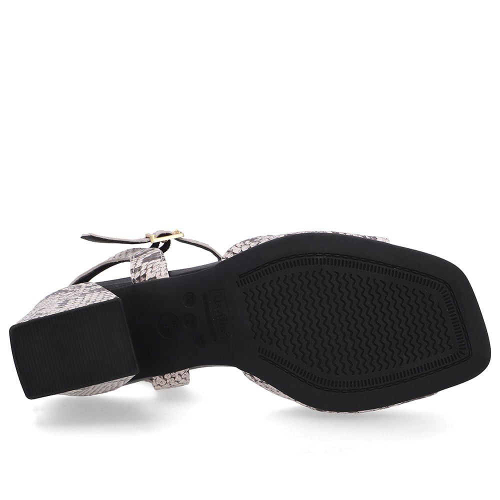 Sandália Salto Bloco Cobra Natural Animal Print 5