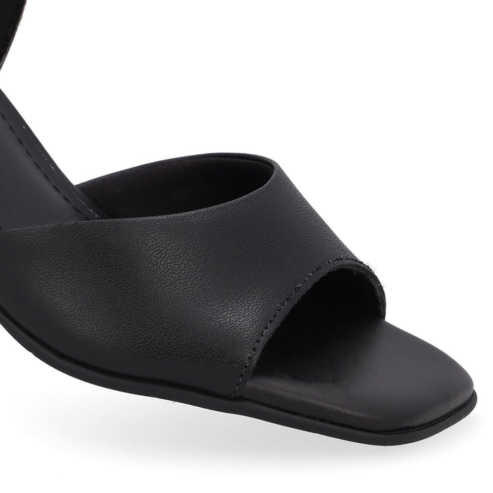 Sandália Salto Bloco Preta Preto 4