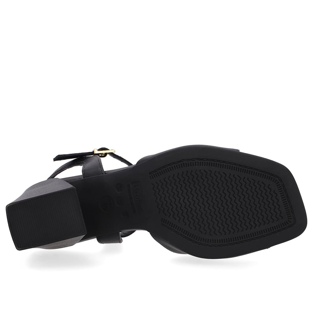 Sandália Salto Bloco Preta Preto 5