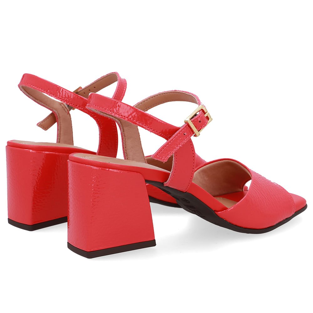 Sandália Salto Bloco Vermelha Vermelho 3