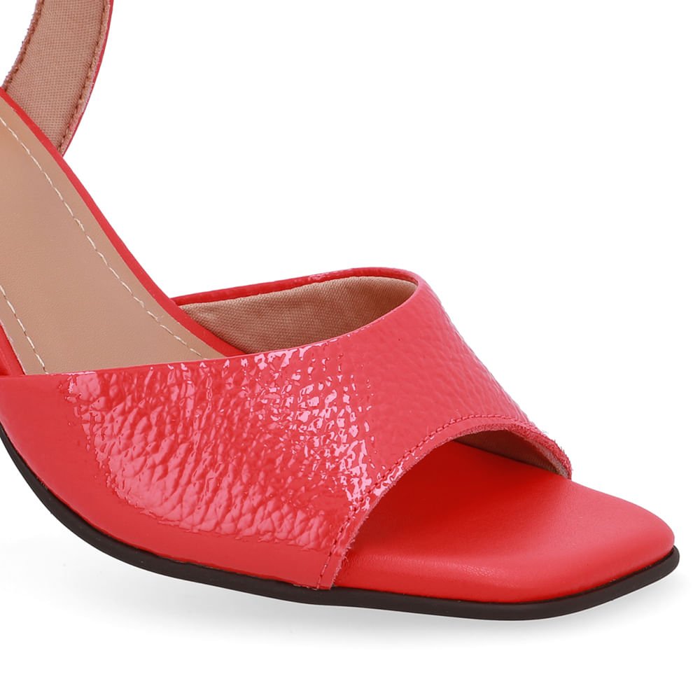 Sandália Salto Bloco Vermelha Vermelho 4