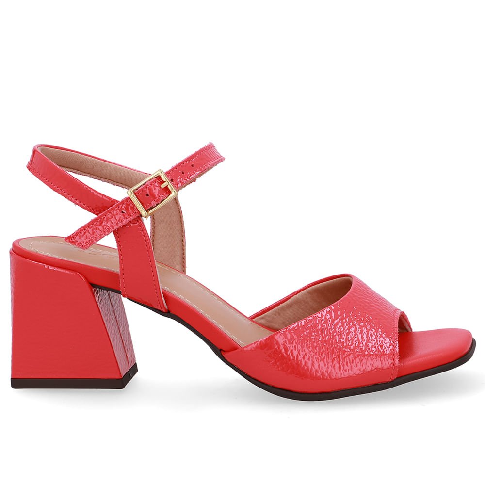 Sandália Salto Bloco Vermelha