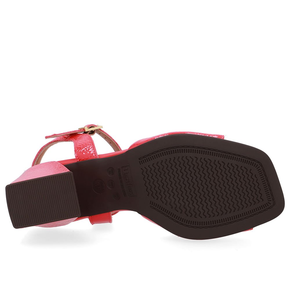 Sandália Salto Bloco Vermelha Vermelho 5