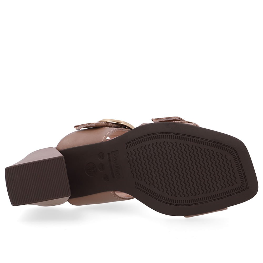 Tamanco Salto Bloco Couro Marrom Fendi Marrom 5