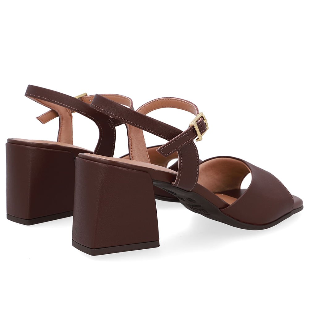 Sandália Salto Bloco Marrom Pinhão Pinhão 3