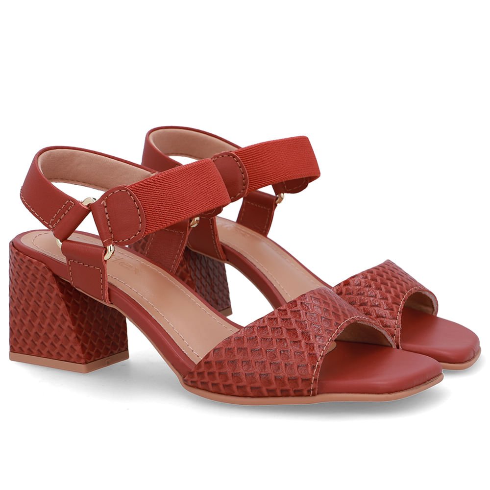 Sandália Couro Marrom Tira Elástico Marrom 2