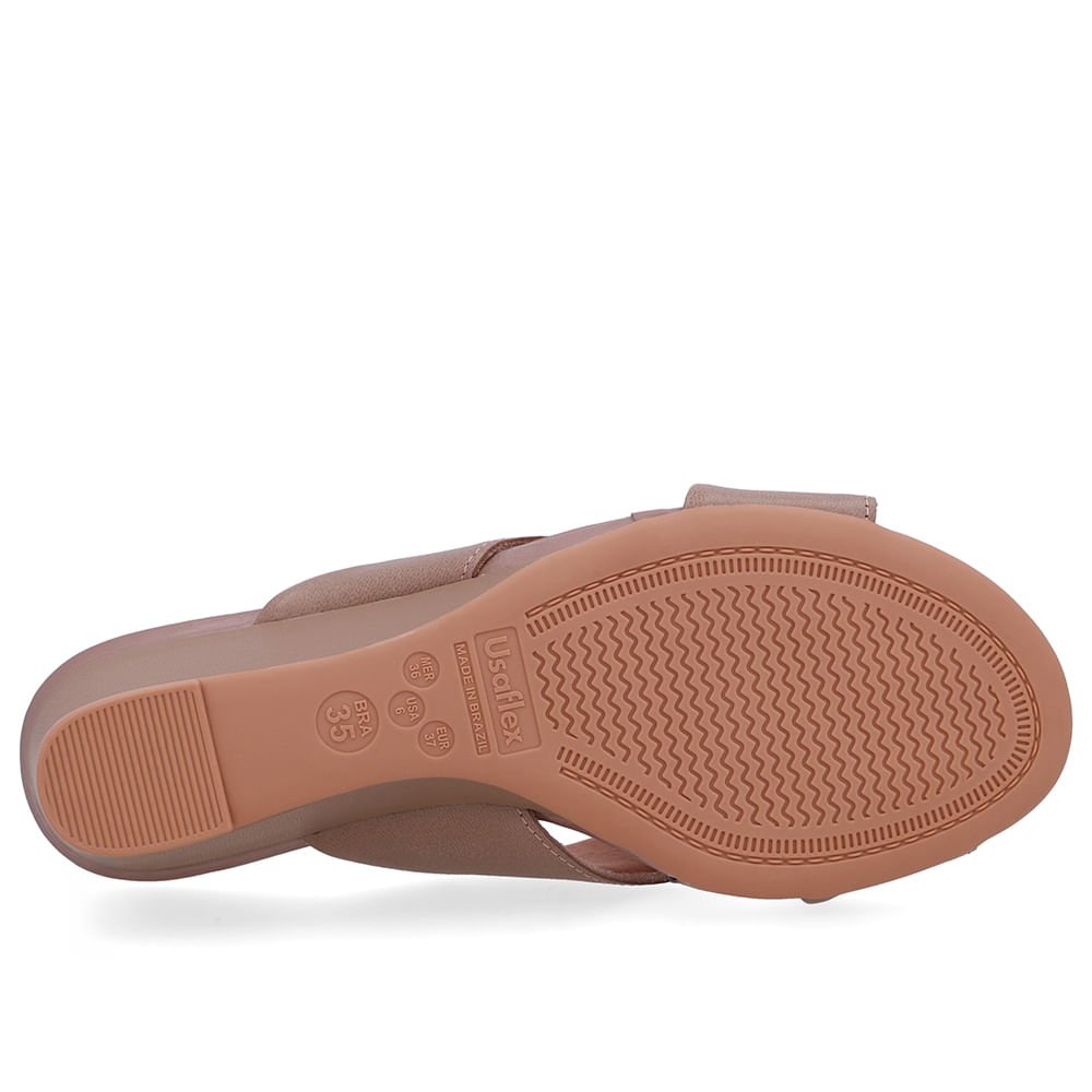 Tamanco Salto Anabela Couro Marrom Marrom 5