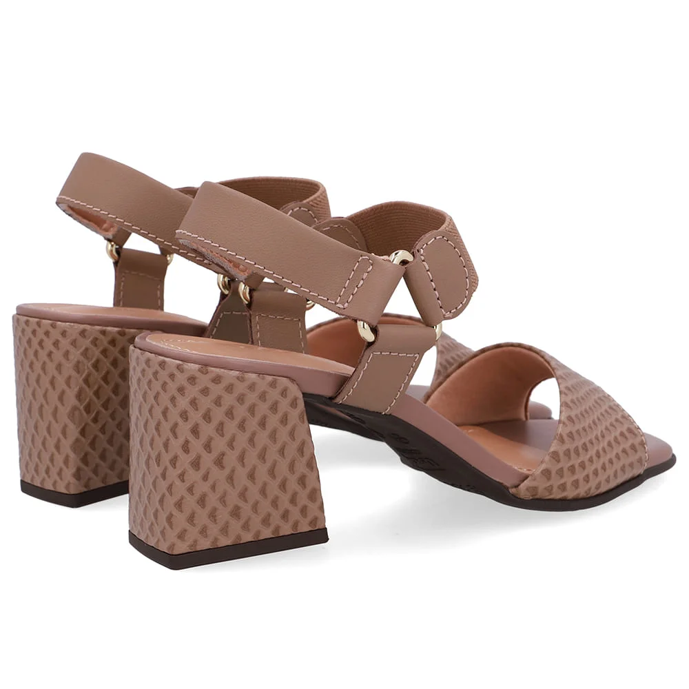 Sandália Couro Marrom Fendi Tira Elástico Marrom 3