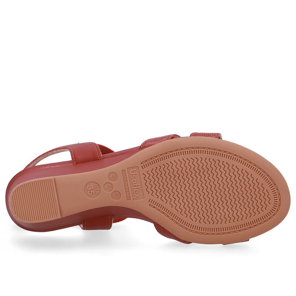 Sandália Salto Anabela Marrom Terracota Tira Elástico Terracota 5