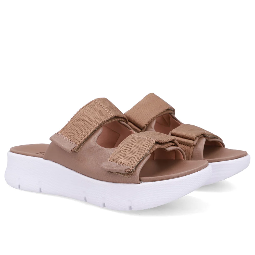 Tamanco Duas Tiras Couro Marrom Fendi Marrom 2