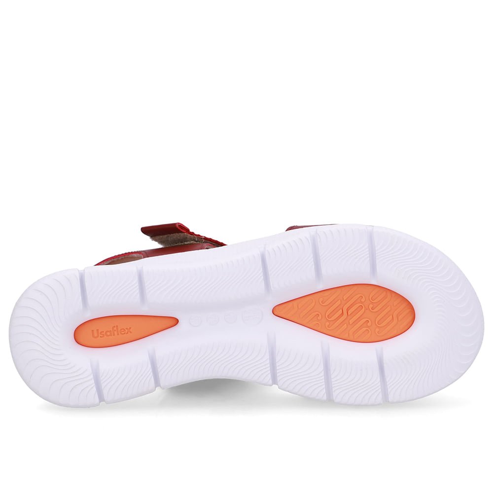 Sandália Salto Plataforma Couro Vermelha Duas Tiras Vermelho 5