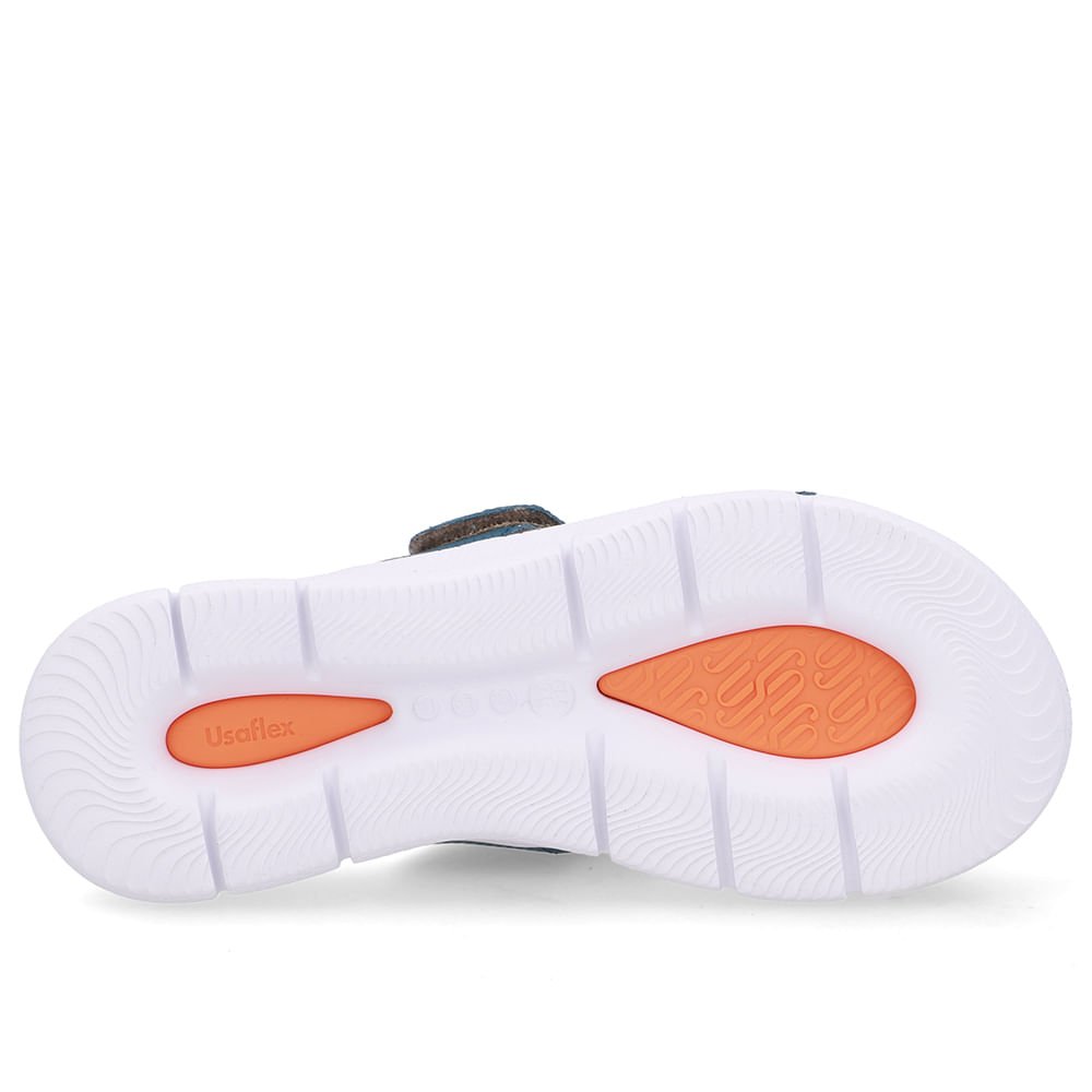 Tamanco Salto Plataforma Couro Azul Fecho-Flex Azul 5