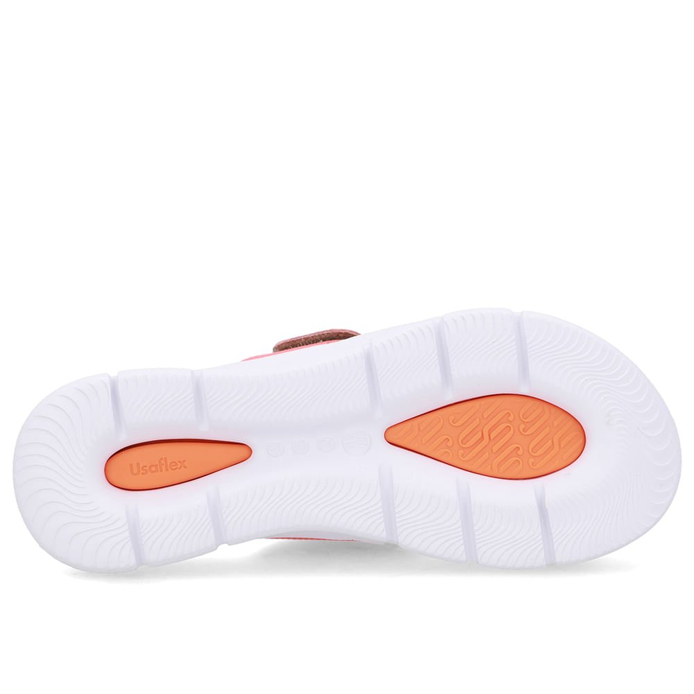 Tamanco Salto Plataforma Couro Laranja Fecho-Flex Rosa 5