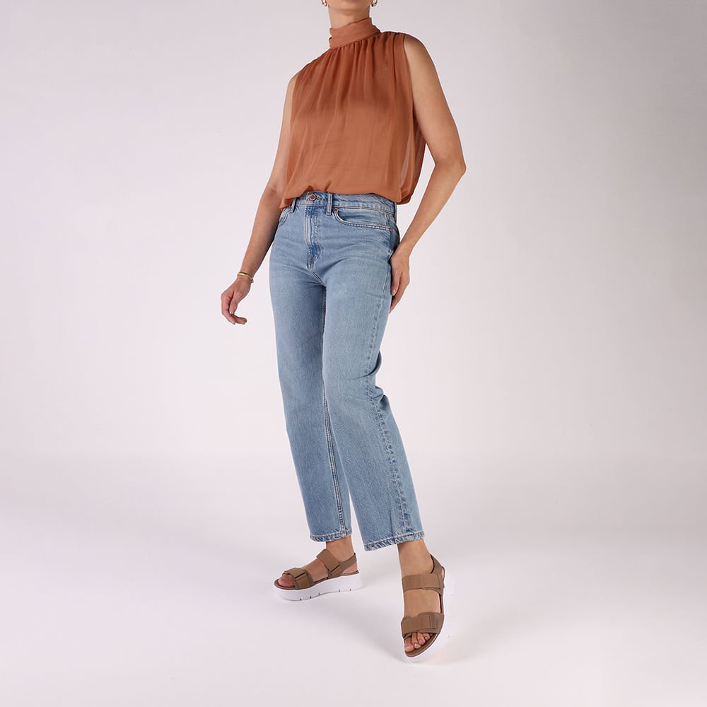 Sandália Salto Plataforma Couro Marrom Fendi Duas Tiras Marrom 4