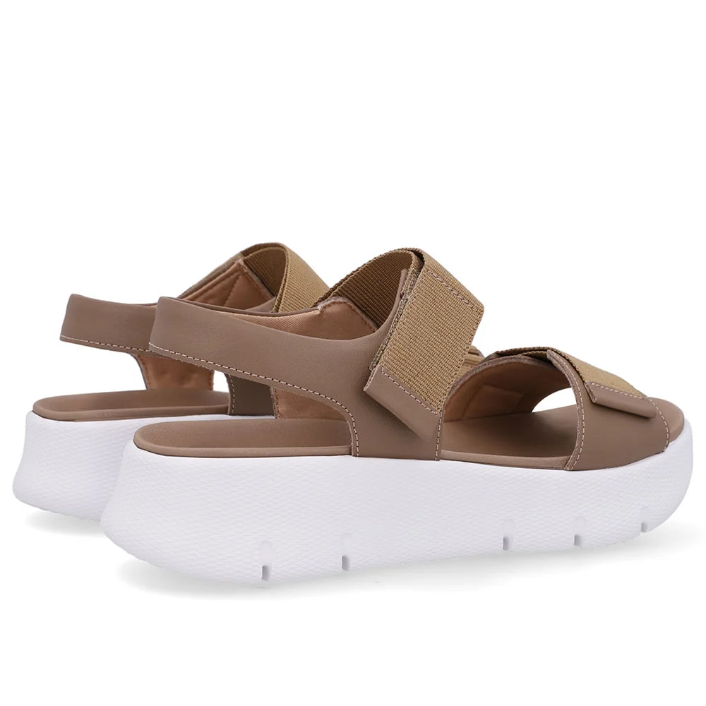 Sandália Salto Plataforma Couro Marrom Fendi Duas Tiras Marrom 3