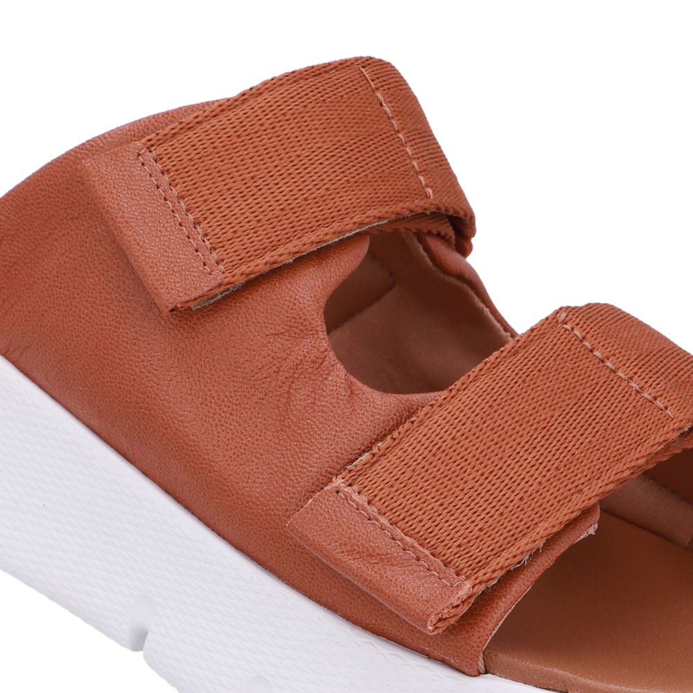 Tamanco Duas Tiras Couro Marrom Marrom 4