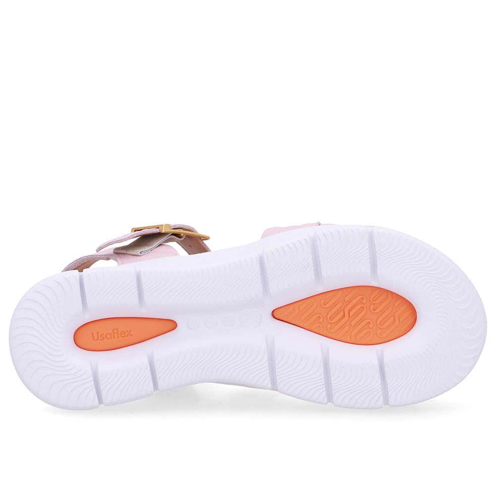 Sandália Tiras Couro Rosa Linha Enfeite Rosa 5