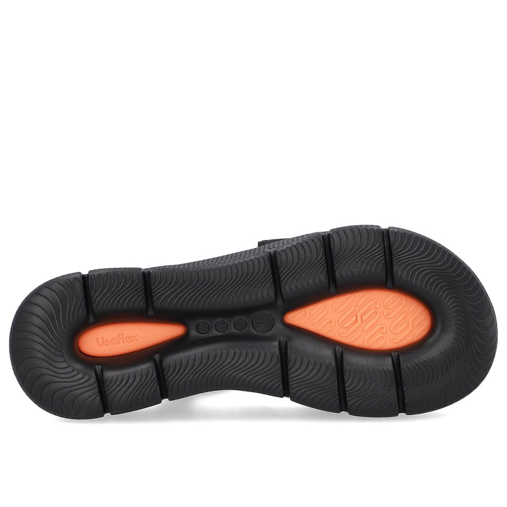 Sandália Papete Couro Preta Tiras Preto 5