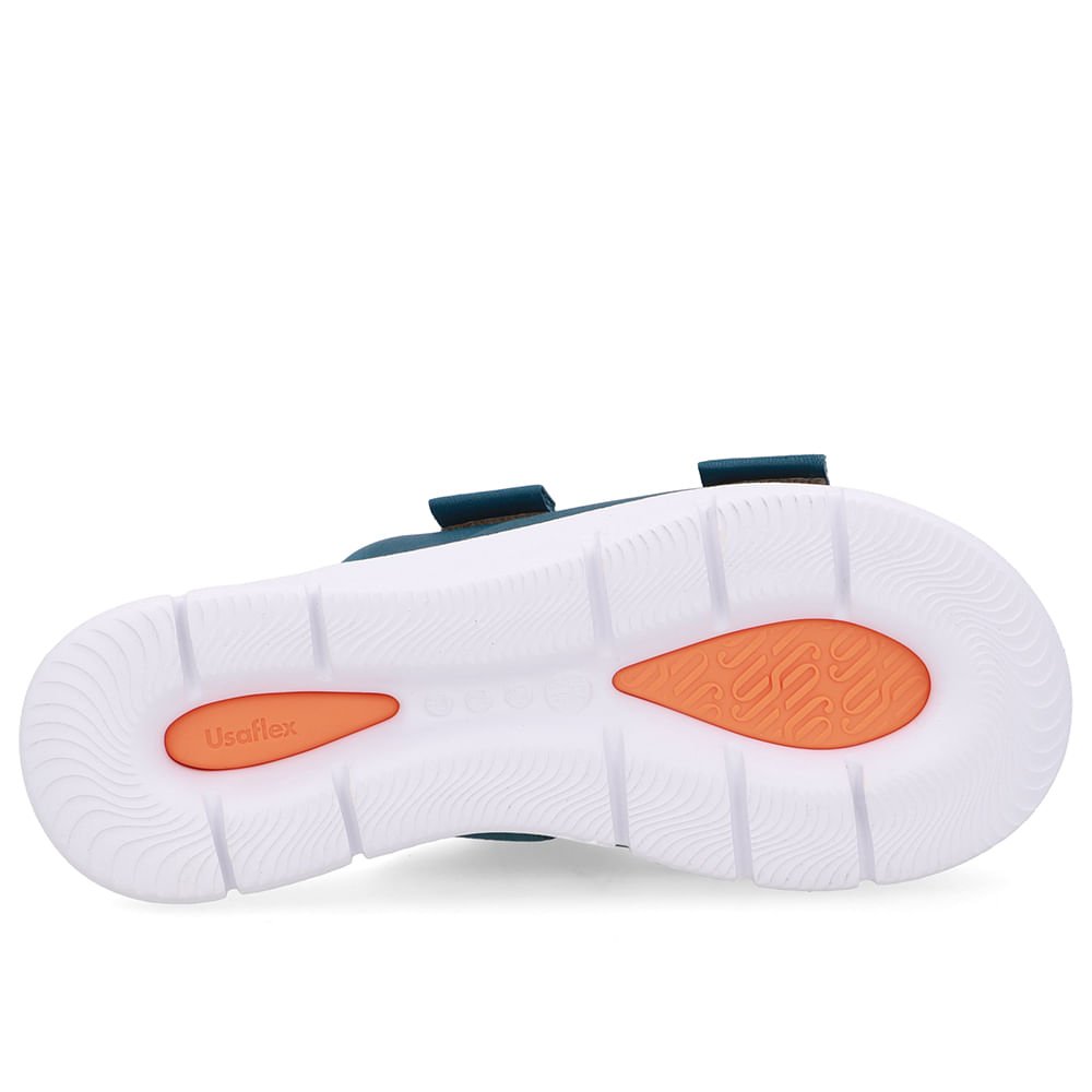 Tamanco Duas Tiras Couro Azul Azul 5