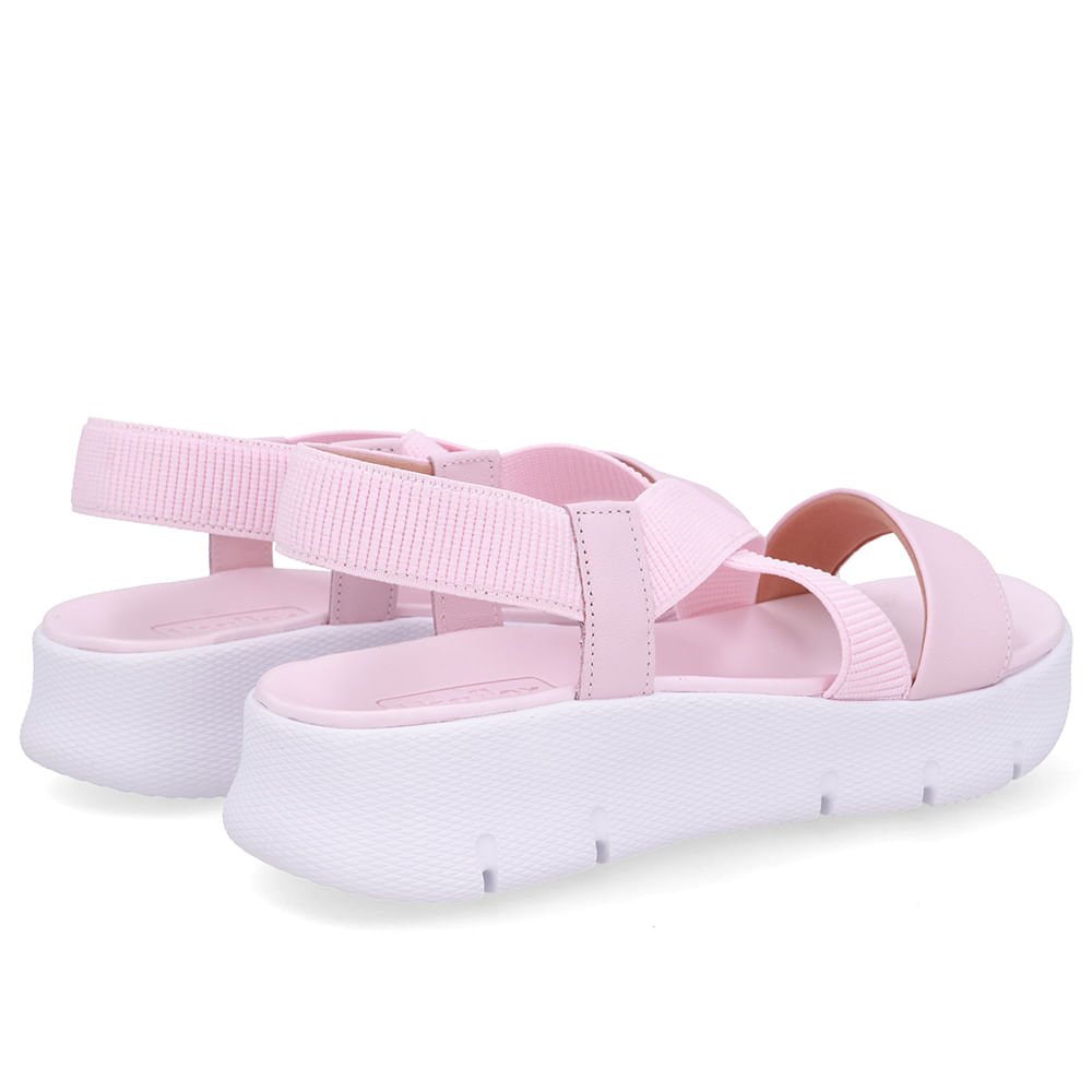 Sandália Papete Couro Rosa Tiras Rosa 3