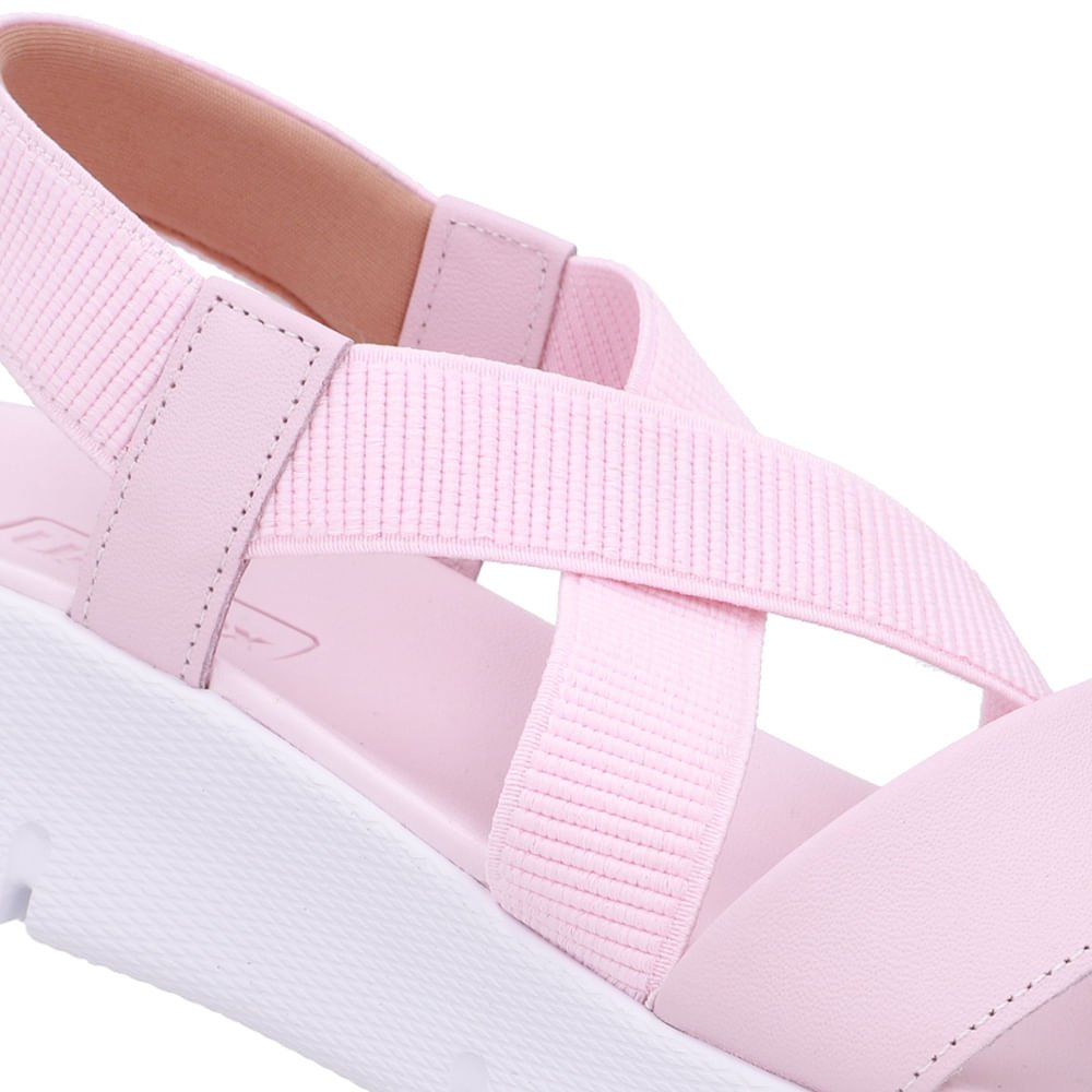 Sandália Papete Couro Rosa Tiras Rosa 4