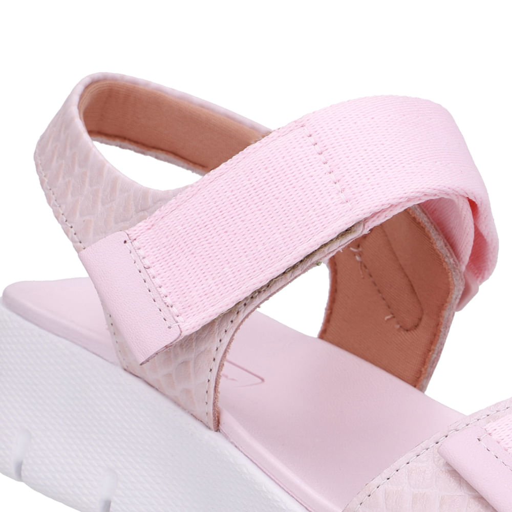 Sandália Salto Plataforma Couro Rosa Duas Tiras Rosa 4