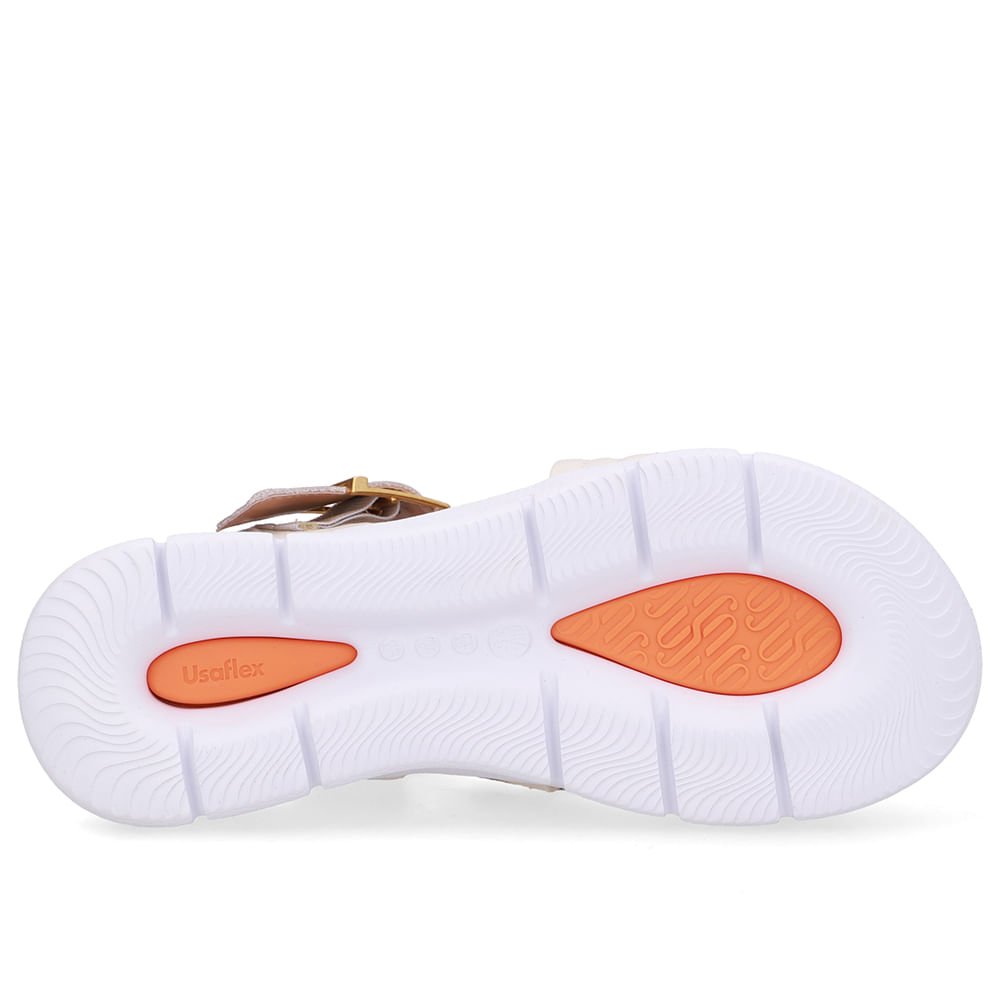 Sandália Tiras Couro Branca Marfim Linha Enfeite Marfim 5