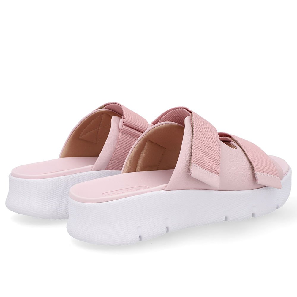 Tamanco Duas Tiras Couro Rosa Rosa 3