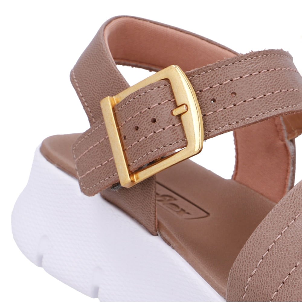 Sandália Tiras Couro Marrom Fendi Linha Enfeite Marrom 4