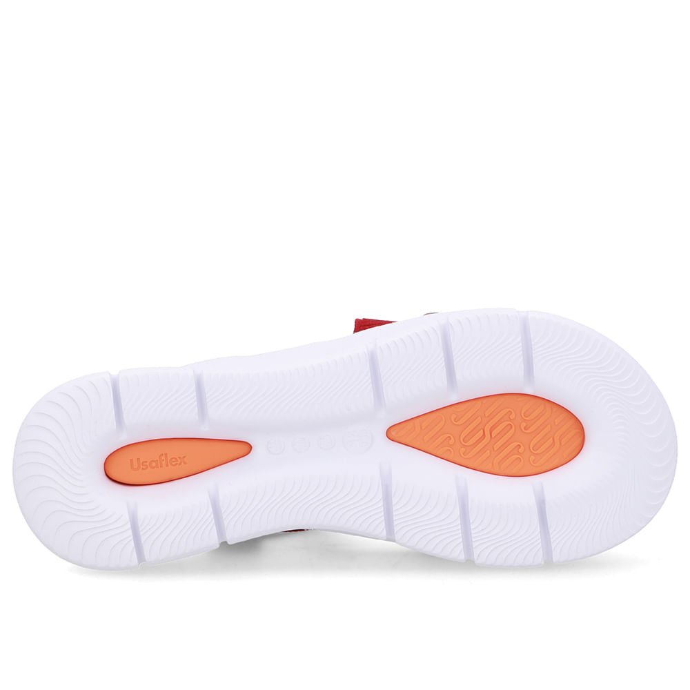 Sandália Papete Couro Vermelha Tiras Vermelho 5