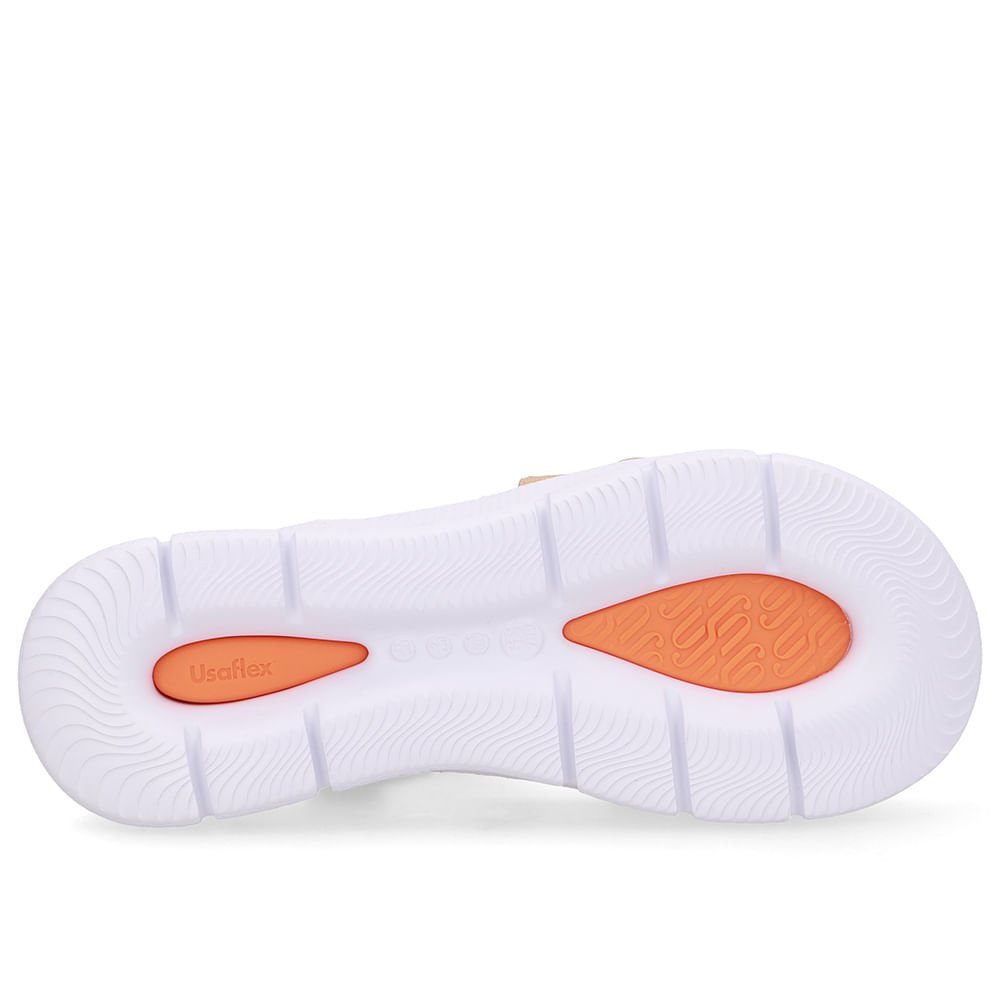 Sandália Papete Couro Bege Creme Tiras Creme 5