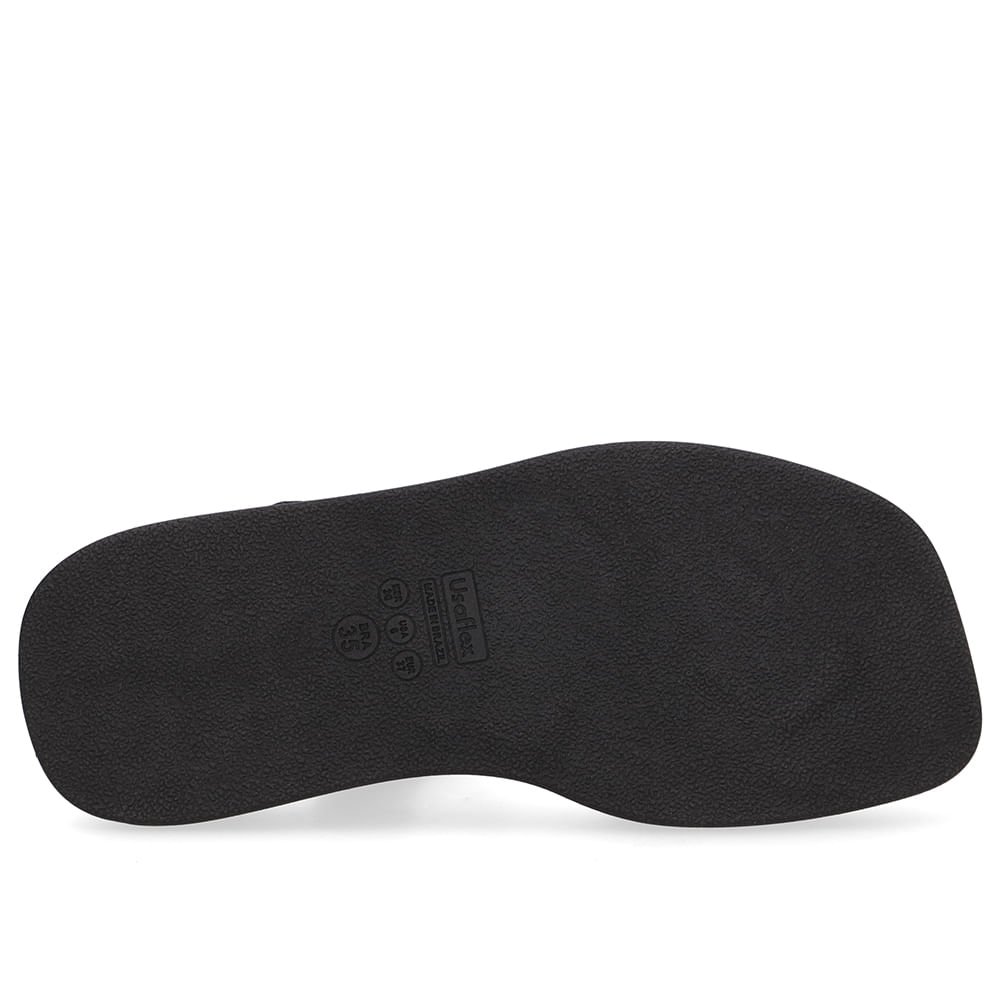 Sandália Couro Preto Detalhe Dourado Preto 5