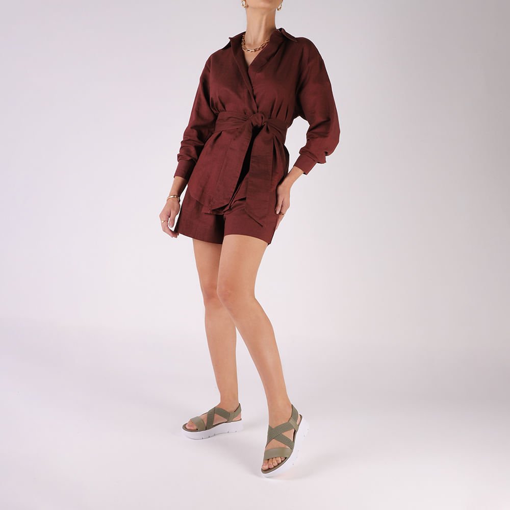 Sandália Papete Couro Verde Tiras Verde 4