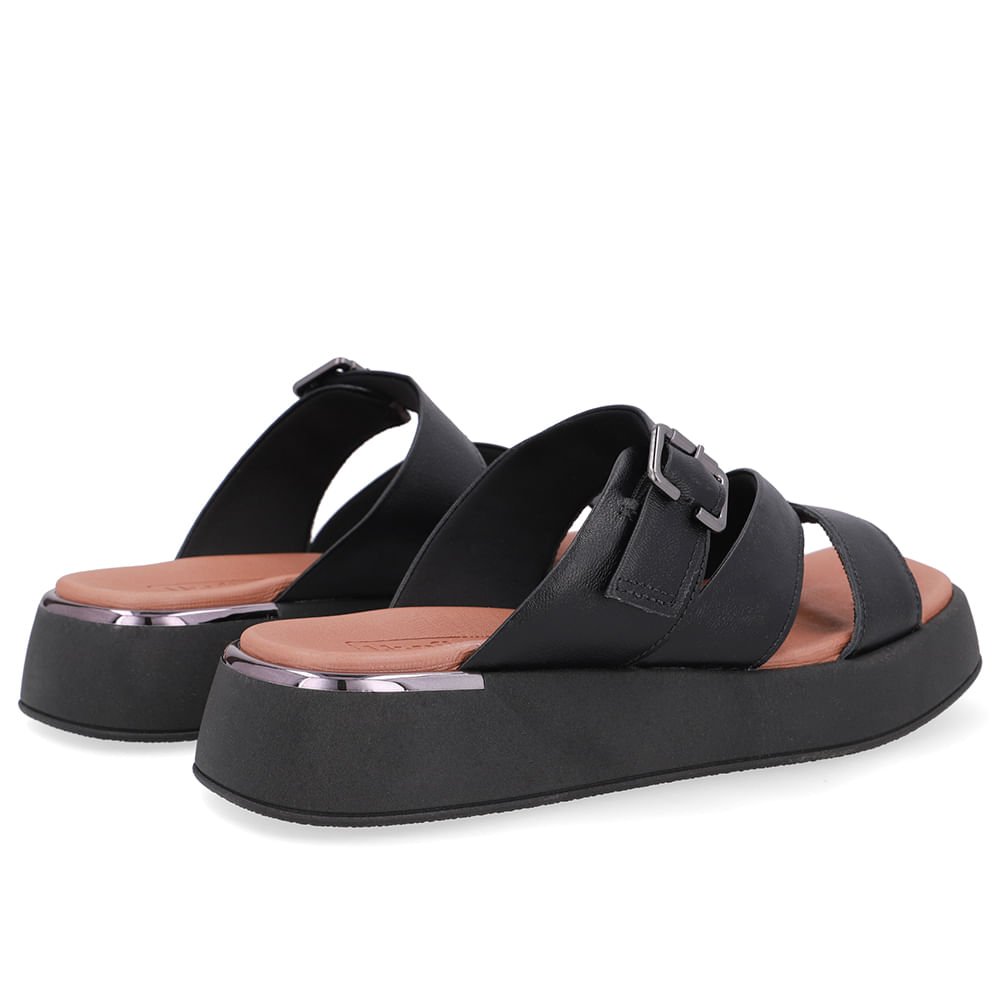 Tamanco Couro Preto Detalhe Fivela Preto 3