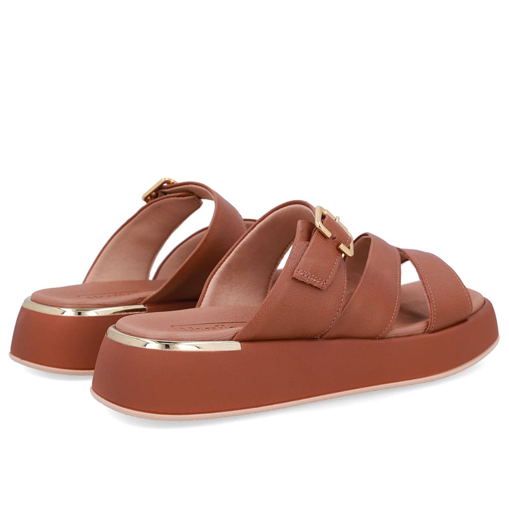 Tamanco Couro Marrom Detalhe Fivela Marrom 3