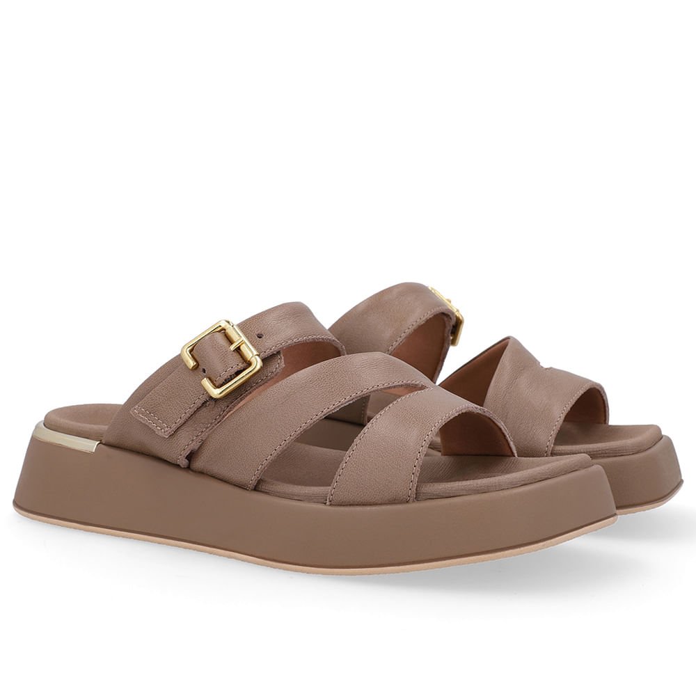 Tamanco Couro Marrom Fendi Detalhe Fivela Marrom 2