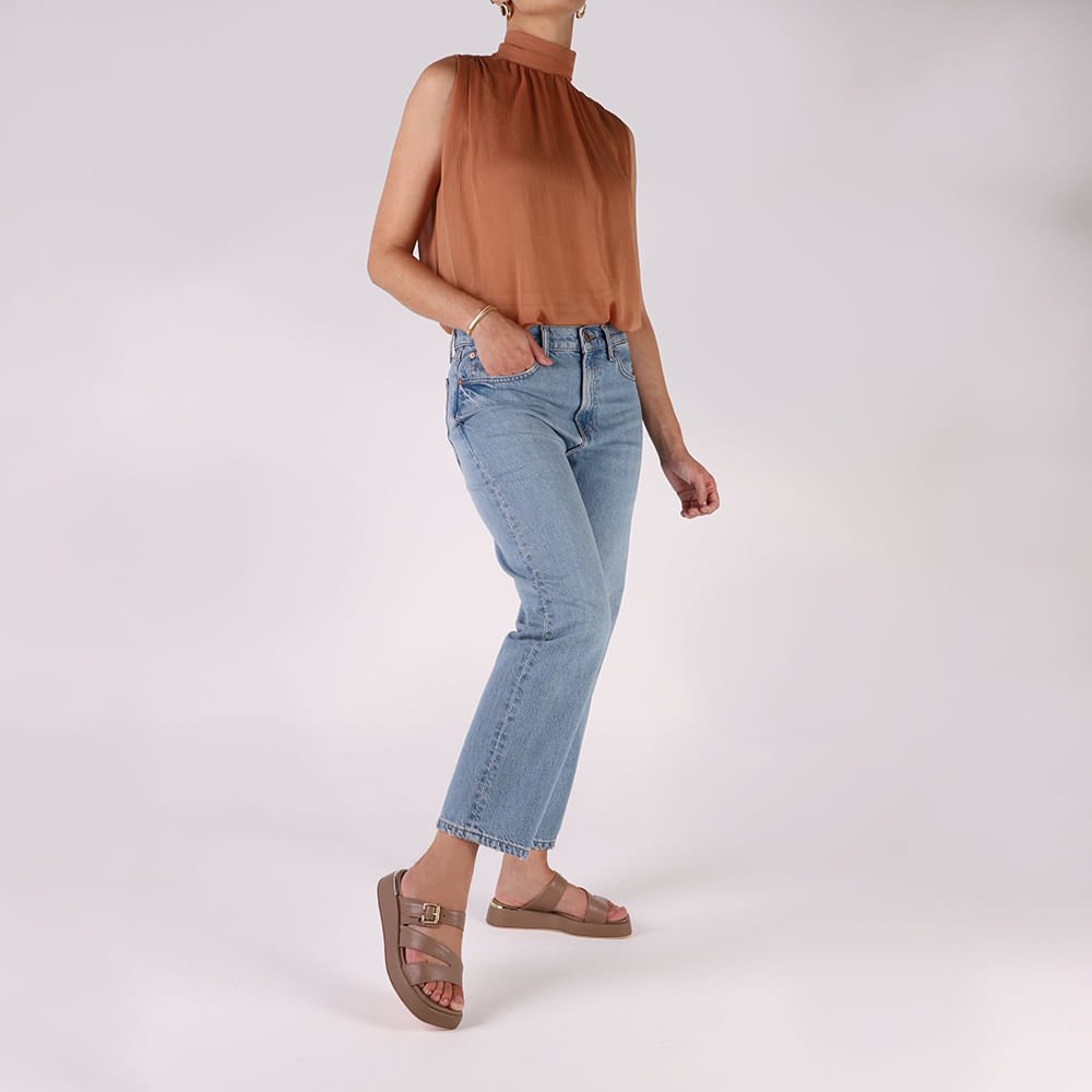 Tamanco Couro Marrom Fendi Detalhe Fivela Marrom 4