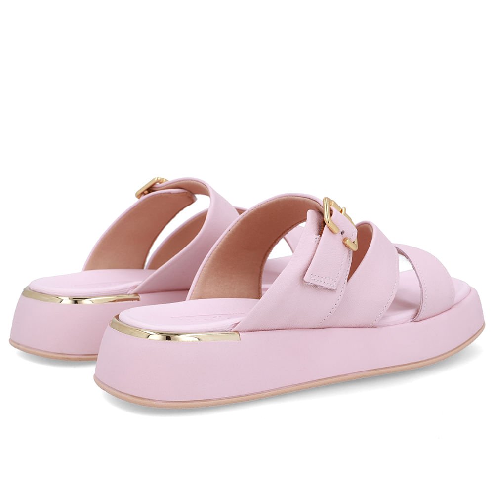 Tamanco Couro Rosa Detalhe Fivela Rosa 3