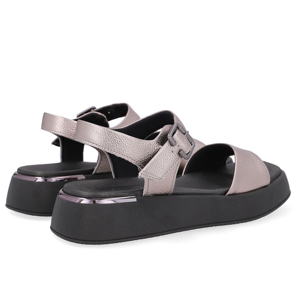 Sandália Couro Aço Detalhe Aço Aço 3