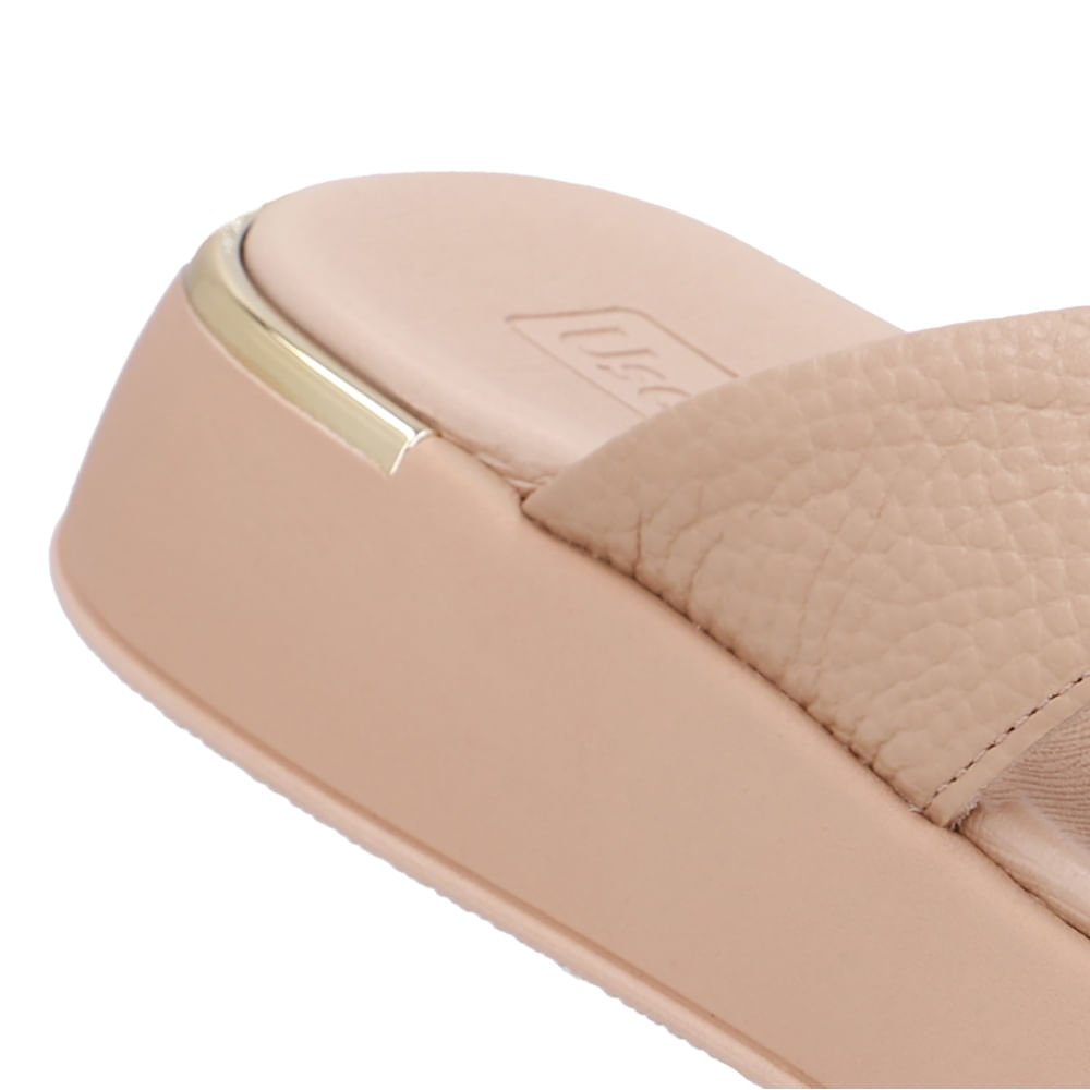 Tamanco Couro Bege Tira Cruzada Bege 4